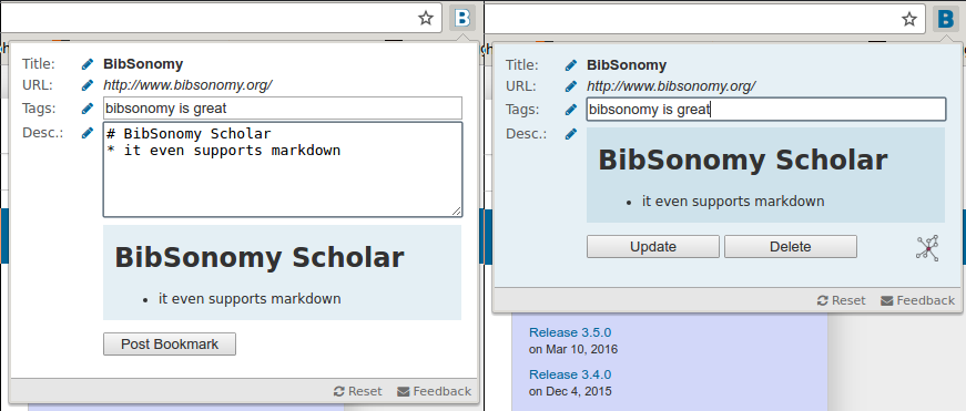 BibSonomy Scholar - Quick Bookmark Button